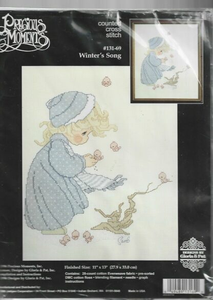 Vintage Precious Moments Counted Cross Stitch Kit - Winter's Song